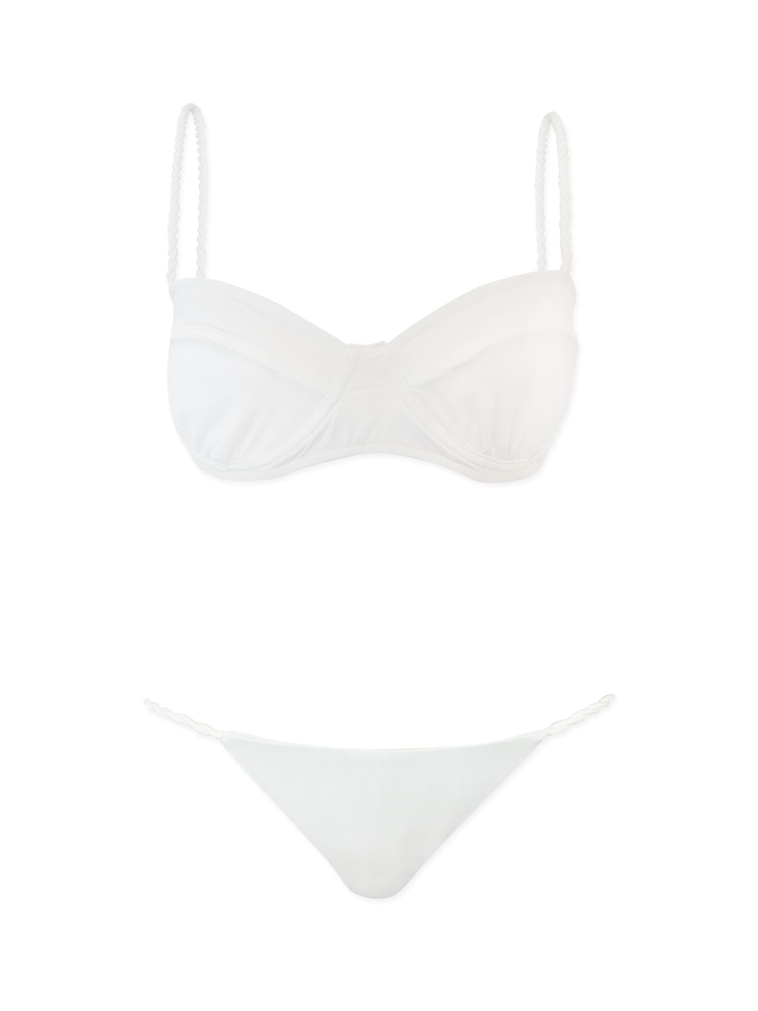 Top Meia-taça Trançado Off-white Vizzuo Beachwear 